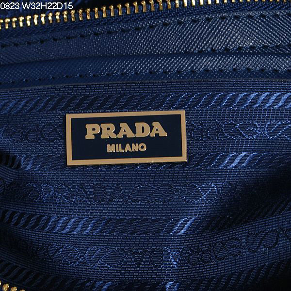 2014 Prada Saffiano Leather 32cm Two Handle Bag BL0823 royablue&blue for sale - Click Image to Close
